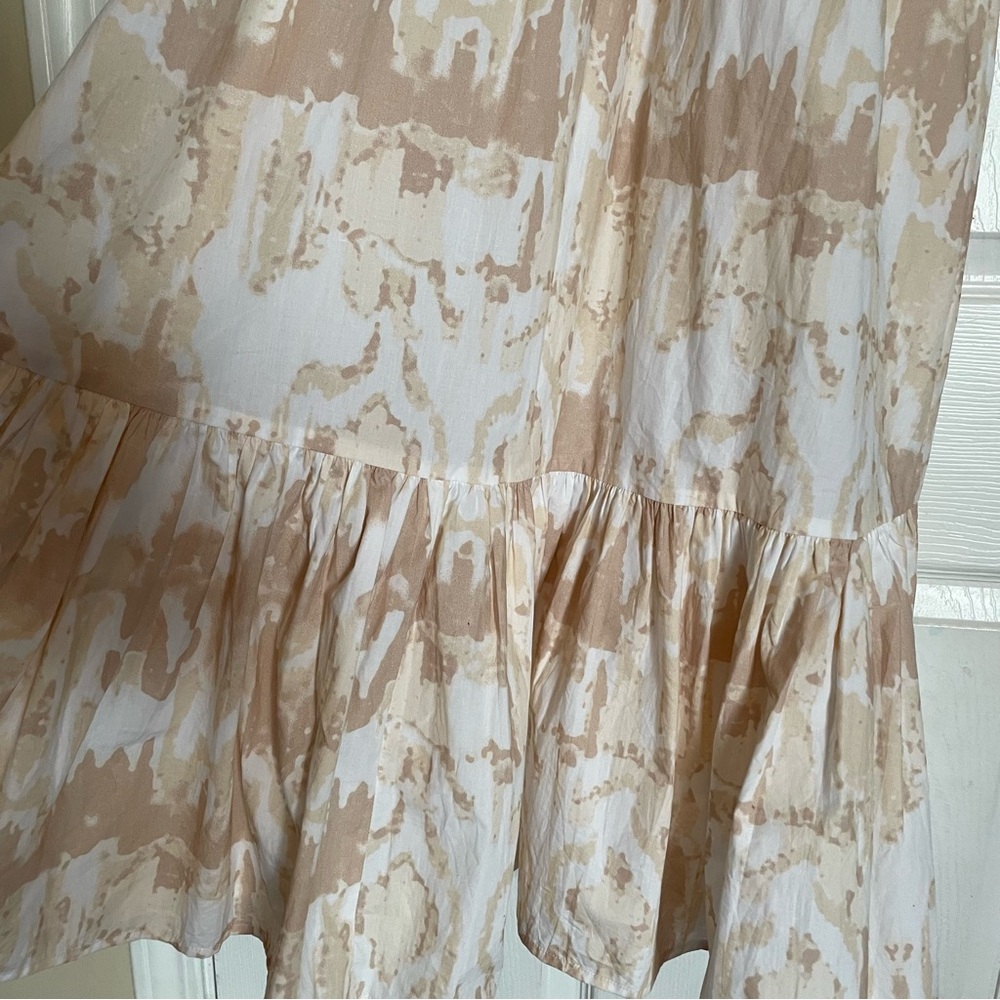 NWT Cleobella Catalina Midi Dress Watercolor Print Sz Small Neutral Tiered Boho - Picture 9 of 16
